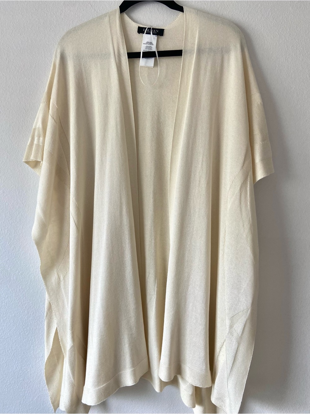 Lauren Ralph Lauren Women's Spring Cream Knit Poncho Wrap Cream knit One size